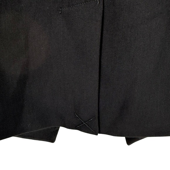 Chicos Black Blazer Jacket Ruched Sleeve Collarless Open Front Size 1 or Medium - Picture 4 of 9